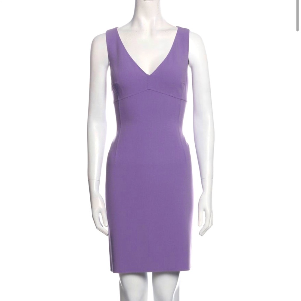Michael Kors Purple Sleeveless Wool Mini Dress